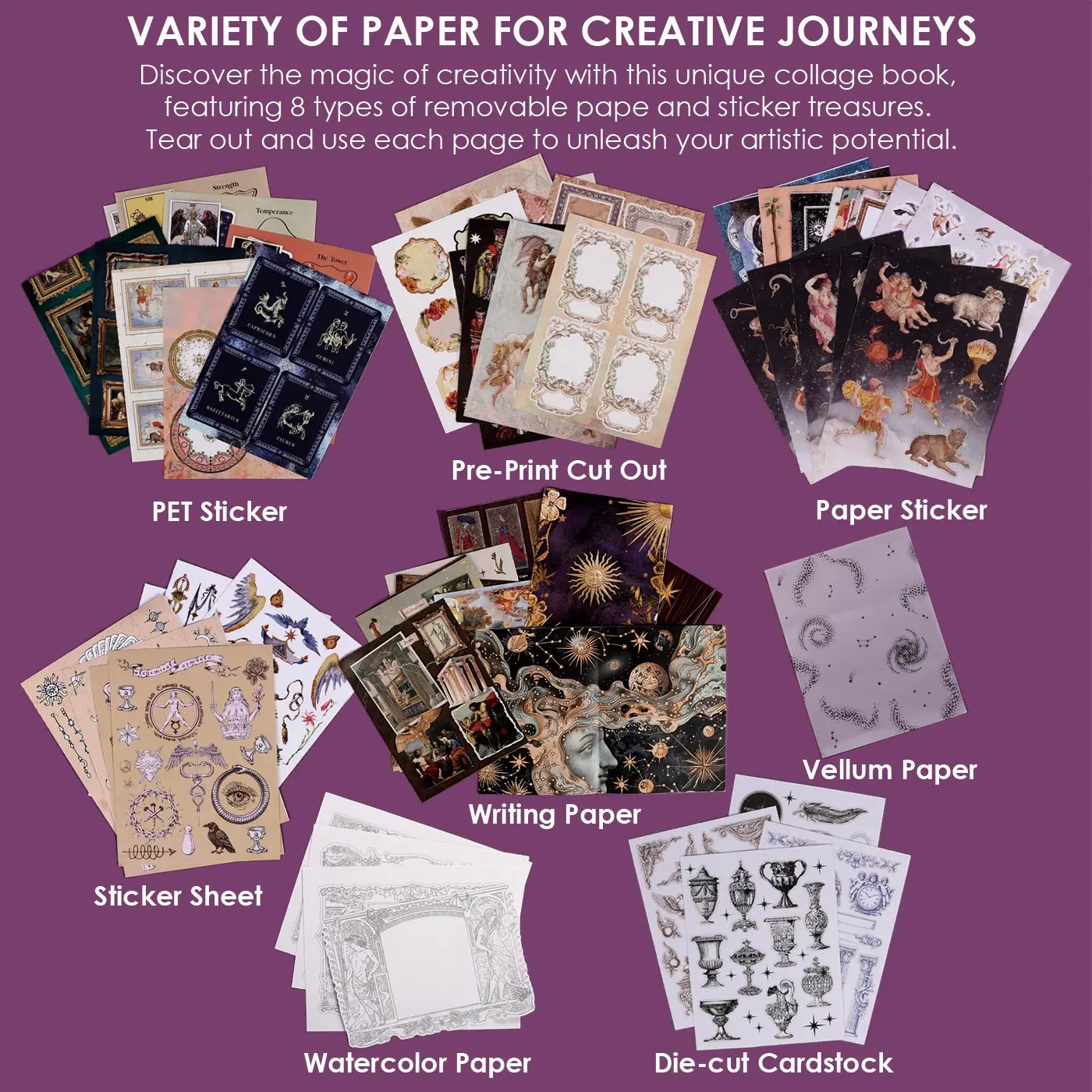 🧙🔮The Mystic Realm Collage Activity Book(✨200+ Pages)