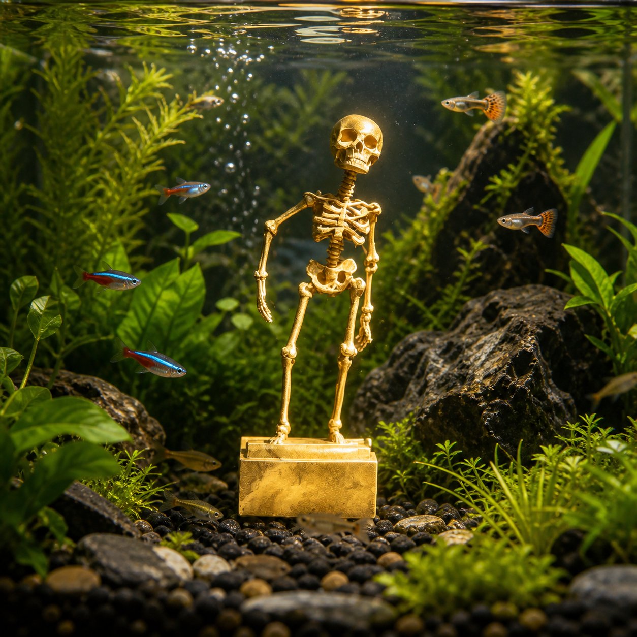 💀 Décoration d'aquarium « Squelette dansant » – Squelette de pirate · Décoration d'aquarium amusante ✨