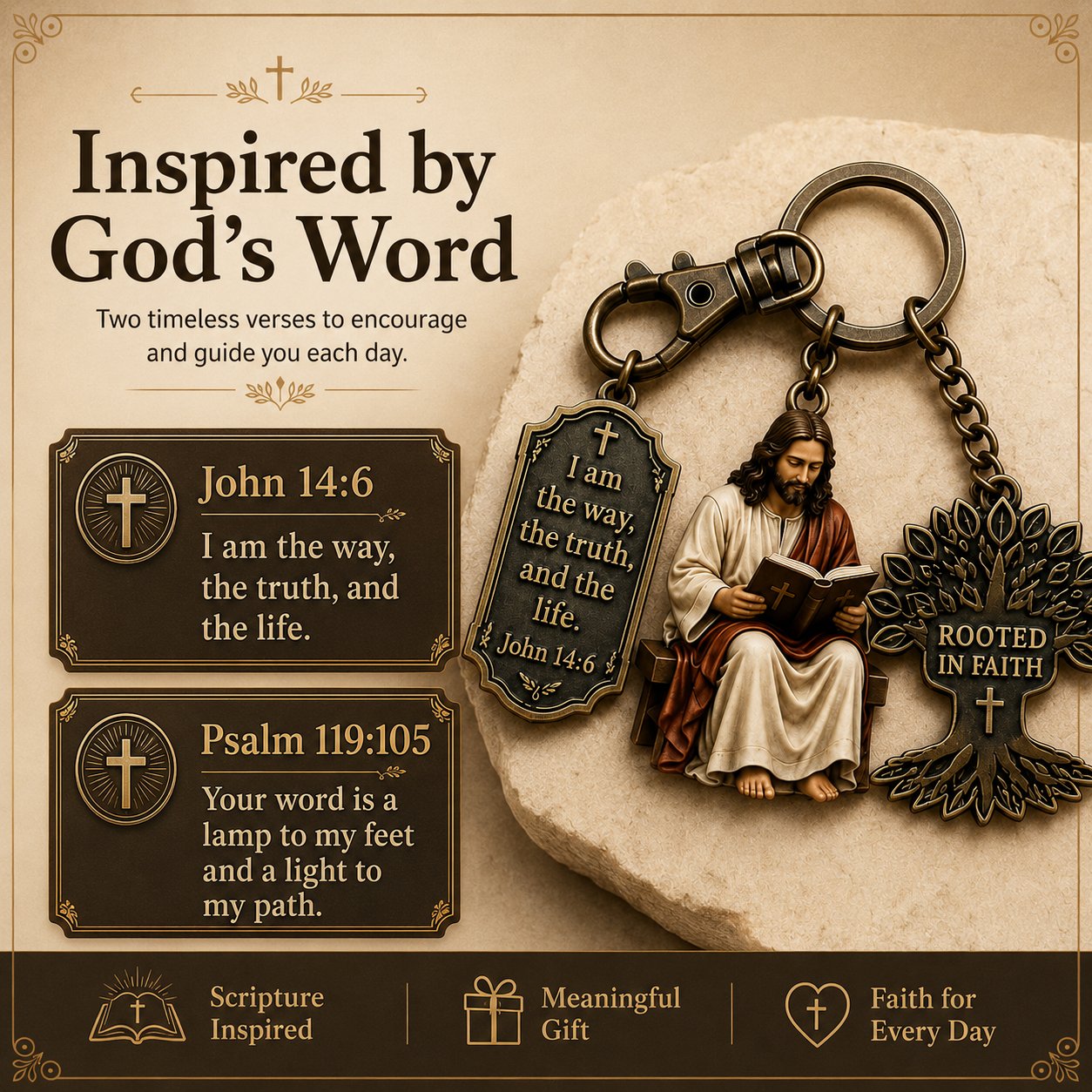 🔥LAST DAY 49% OFF - ✝Jesus Reading Keychain