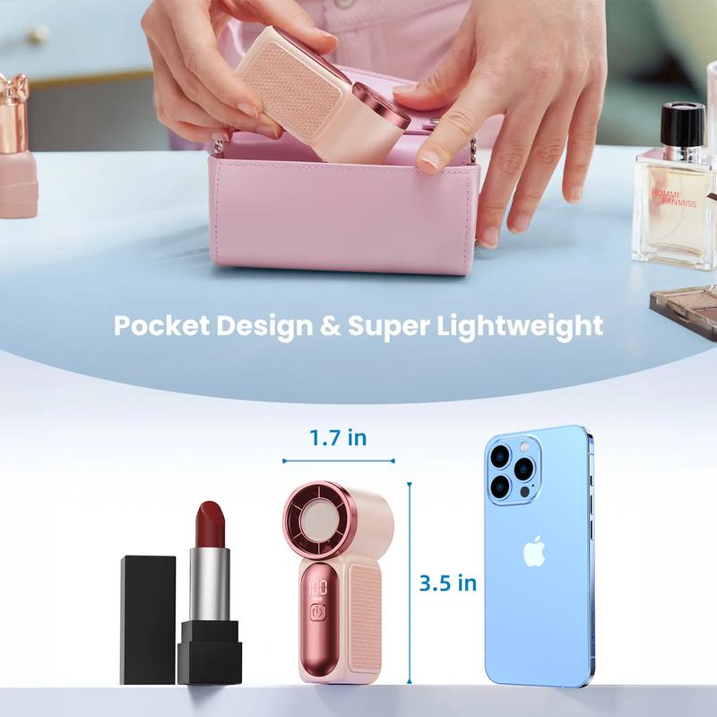 💨 Mini Handheld Fan with LED Display|  🧊6 speeds, 10.7 hours of cool| Weighs nothing – goes anywhere