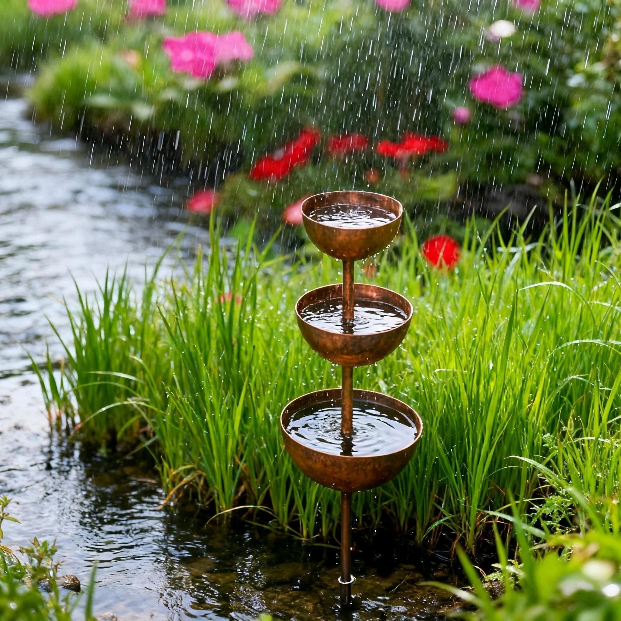 🐦Final Hours Flash Sale ￡12.99!!⚡ Rain Catcher - Plant Support 🌧️Metal Garden Ornament