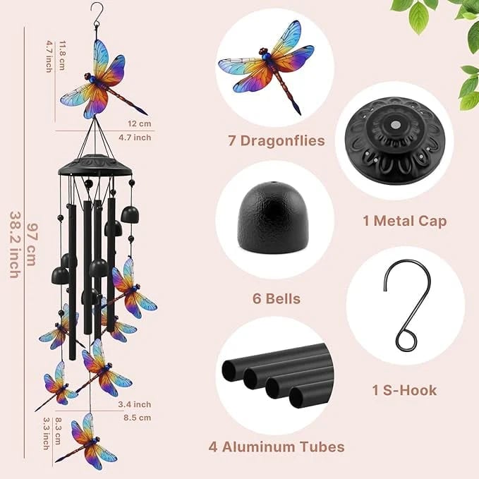 🐦Vintage Colorful Hummingbird Wind Chime with Metal Tubes and Bells