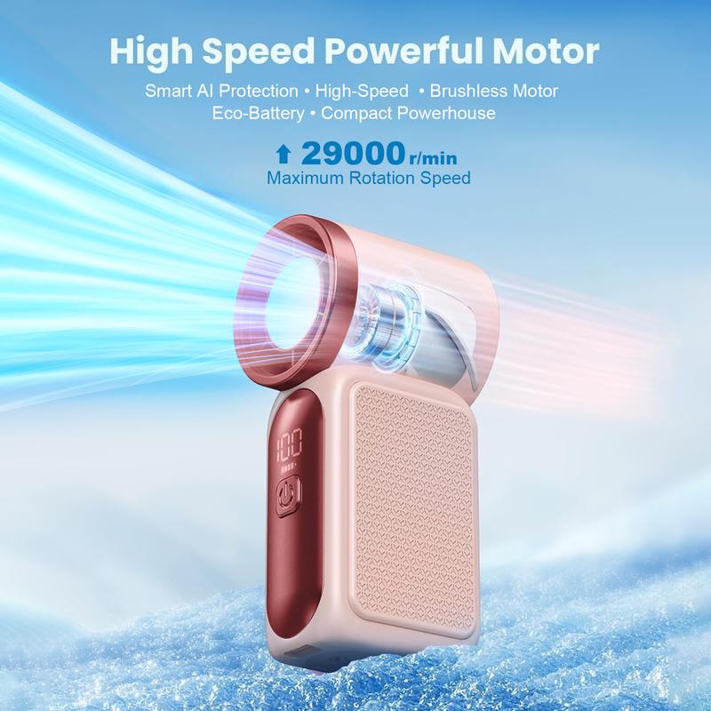 💨 Mini Handheld Fan with LED Display|  🧊6 speeds, 10.7 hours of cool| Weighs nothing – goes anywhere