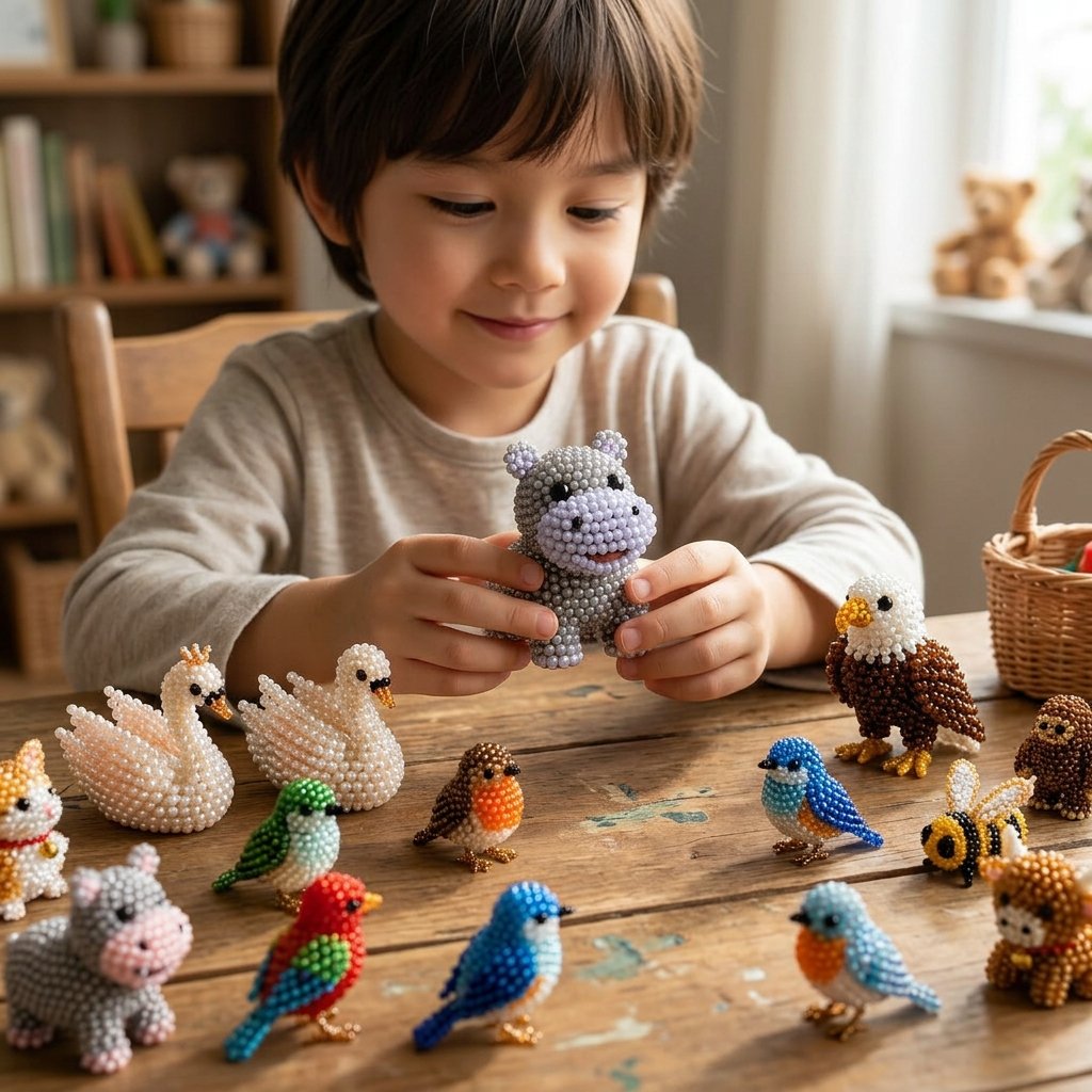 🧵✨ Tiny 3D Beaded Animal DIY Kit