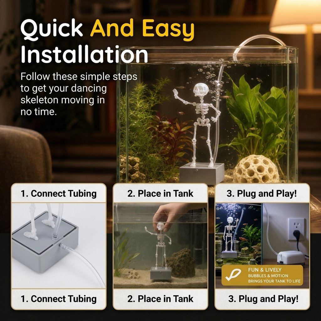 💀 Décoration d'aquarium « Squelette dansant » – Squelette de pirate · Décoration d'aquarium amusante ✨