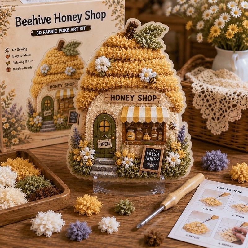 🏡 No-Sew 3D Textile Art Kit: Fairy Village ✨