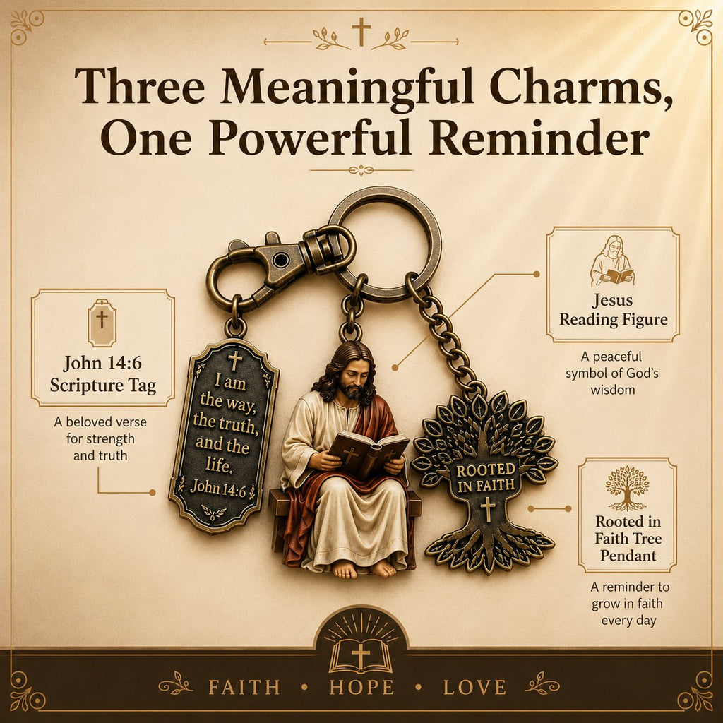 🔥LAST DAY 49% OFF - ✝Jesus Reading Keychain
