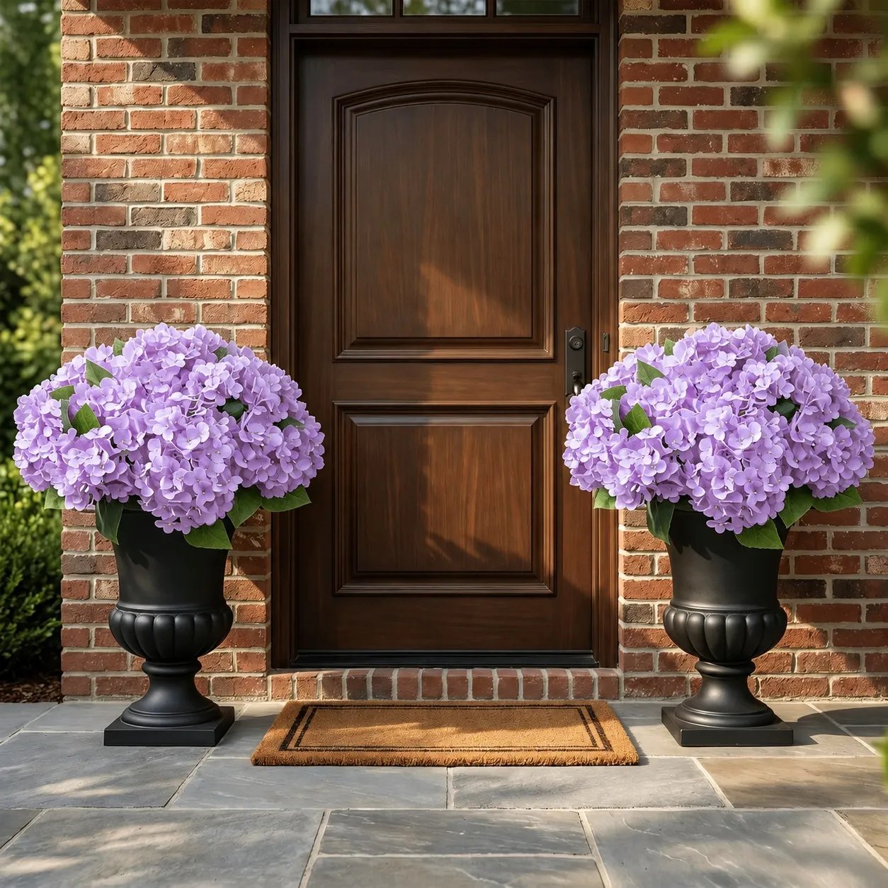 🌼Artificial Hydrangea Flowers for Outdoors – Low-Maintenance Faux Flower Bouquet for Porch, Patio & Garden Decor💐🌸