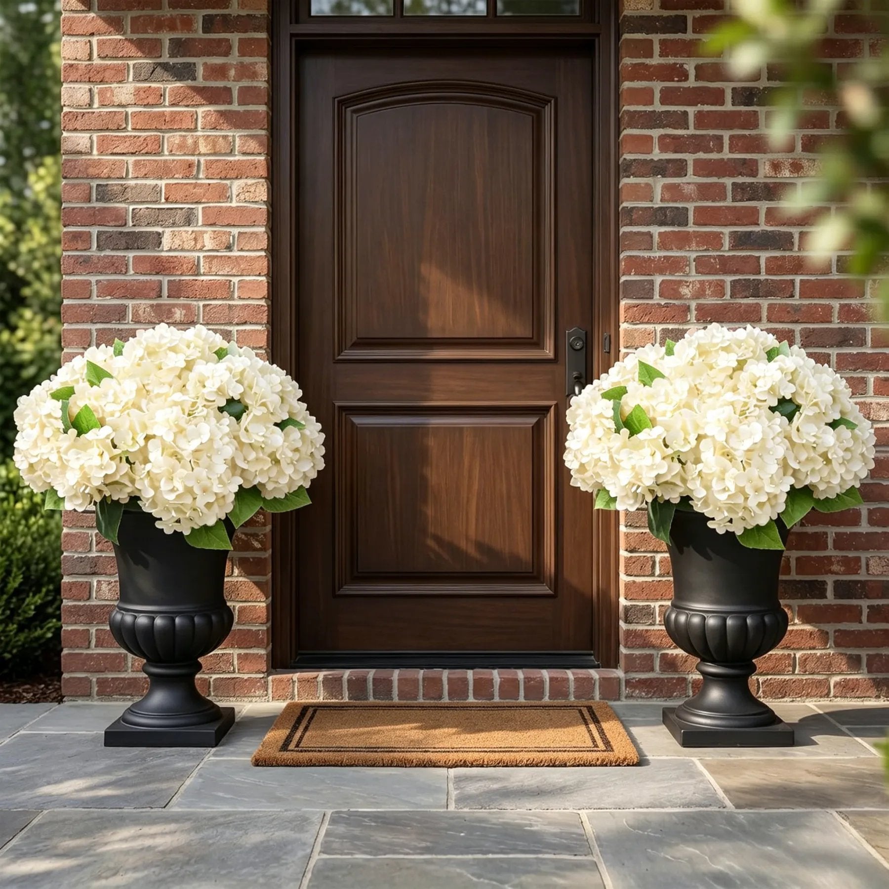 🌼Artificial Hydrangea Flowers for Outdoors – Low-Maintenance Faux Flower Bouquet for Porch, Patio & Garden Decor💐🌸