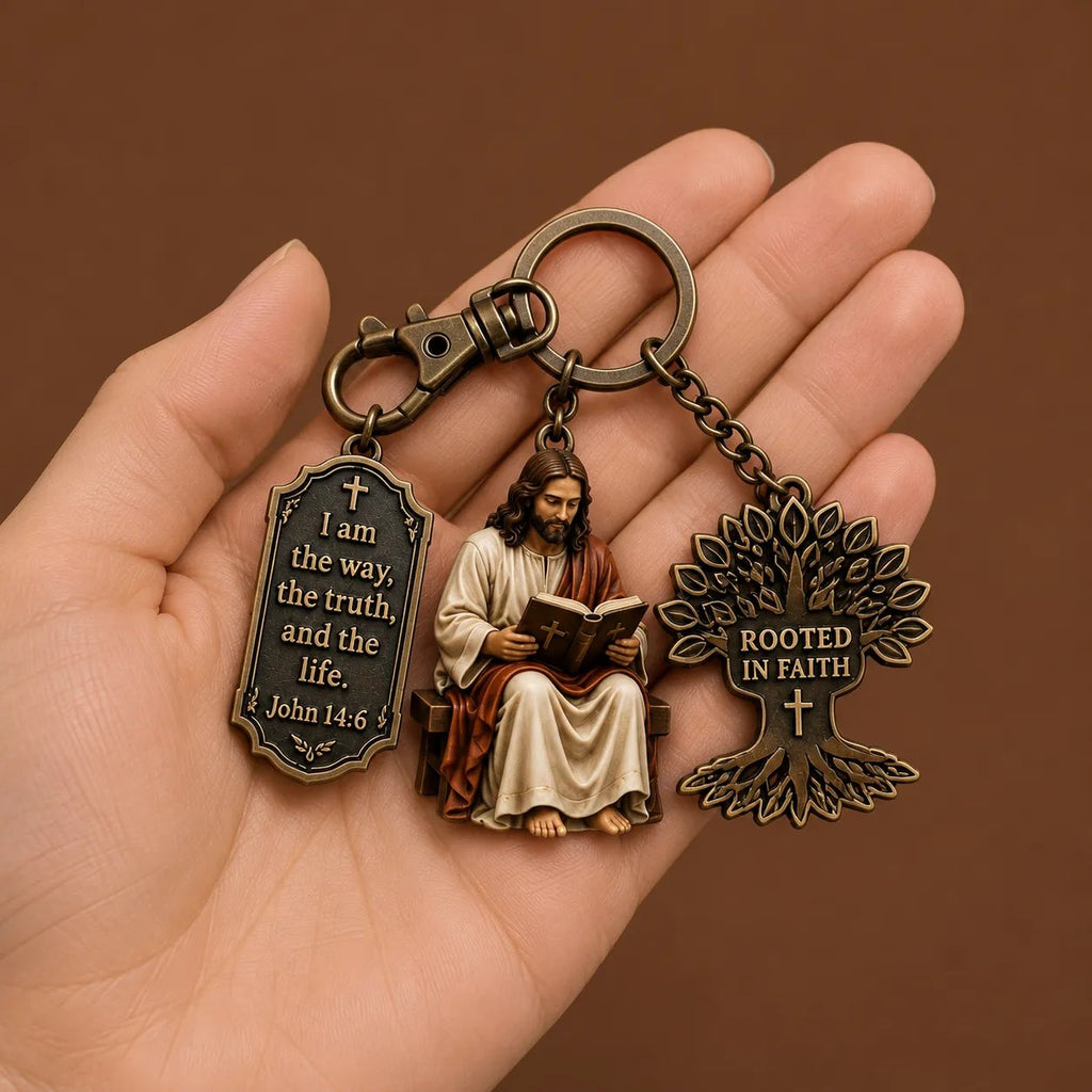 🔥LAST DAY 49% OFF - ✝Jesus Reading Keychain