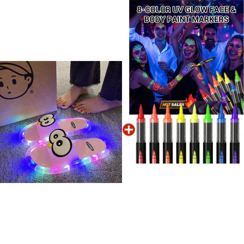 👣👣Cute slippers with cartoon motifs that glow