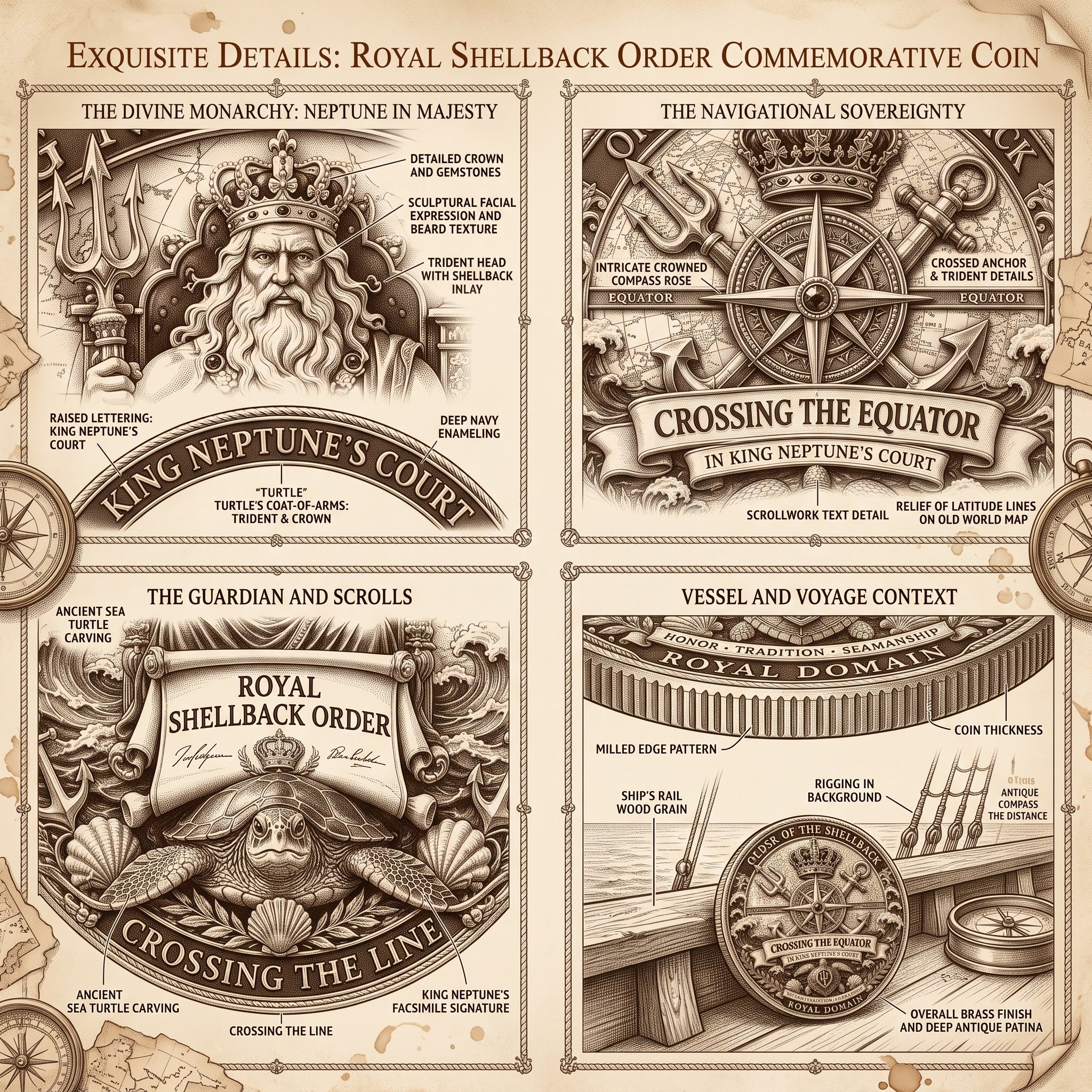 👑King Neptune’s Realm Commemorative Naval Metal Medal