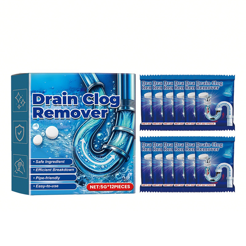🧼 BUY 2 GET 1 FREE! 🚰 Effervescent Drain Clog Remover Tablets – Fast-Acting, Safe for Pipes & Removes Odors for Smooth Drains ✨
