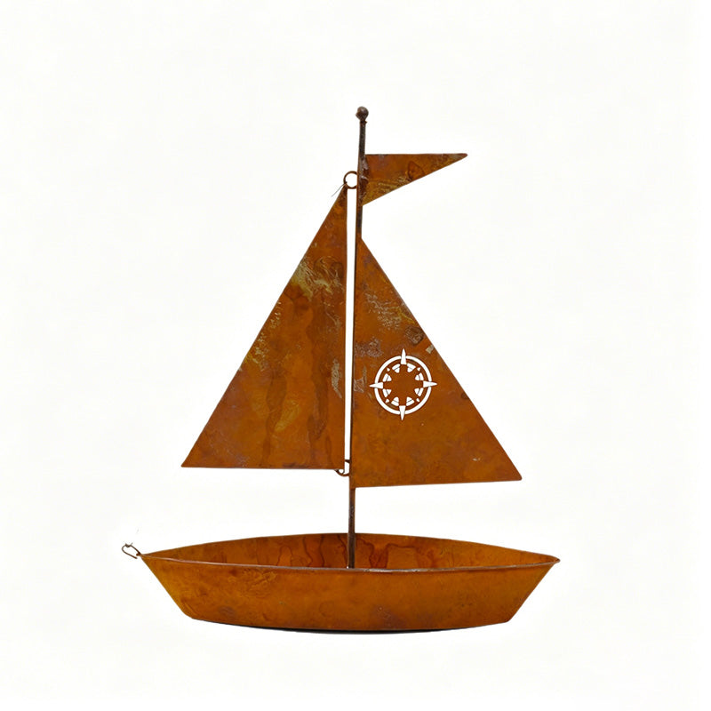 ⛵ 55% OFF NOW! 🌱 Rustic Sailboat Metal Planter – Handcrafted, weather-resistant & perfect for succulents, herbs or flowers – charming garden or shelf decor 🏡