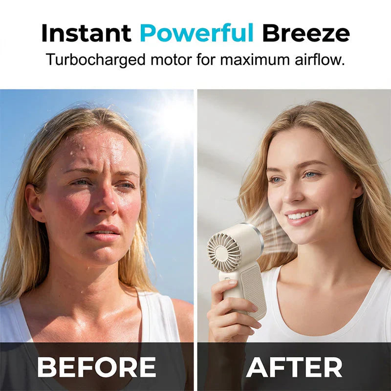 💨 Mini Handheld Fan with LED Display|  🧊6 speeds, 10.7 hours of cool| Weighs nothing – goes anywhere