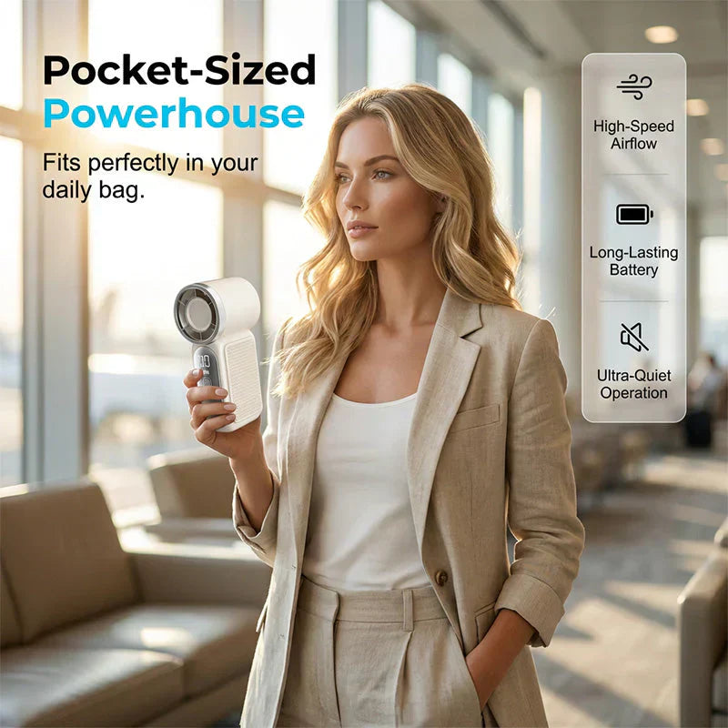💨 Mini Handheld Fan with LED Display|  🧊6 speeds, 10.7 hours of cool| Weighs nothing – goes anywhere