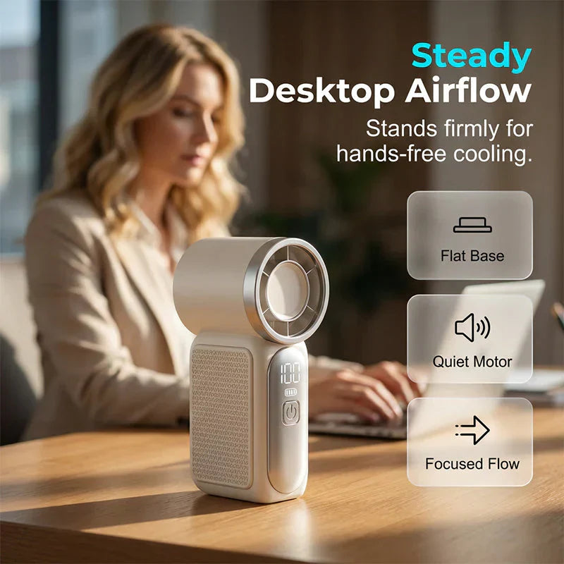 💨 Mini Handheld Fan with LED Display|  🧊6 speeds, 10.7 hours of cool| Weighs nothing – goes anywhere