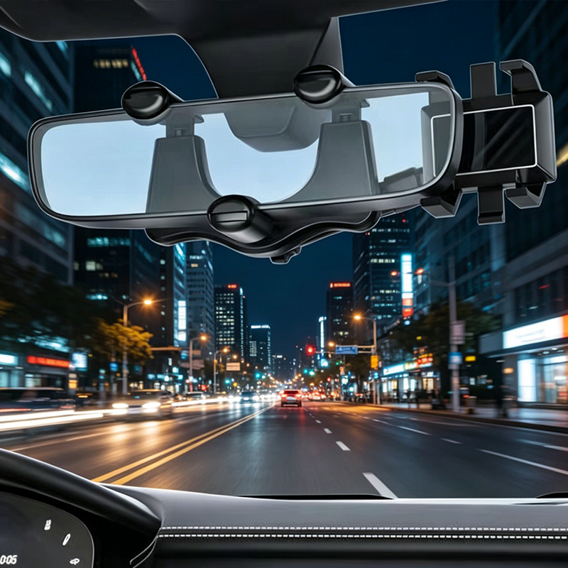 Universal rearview mirror phone holder