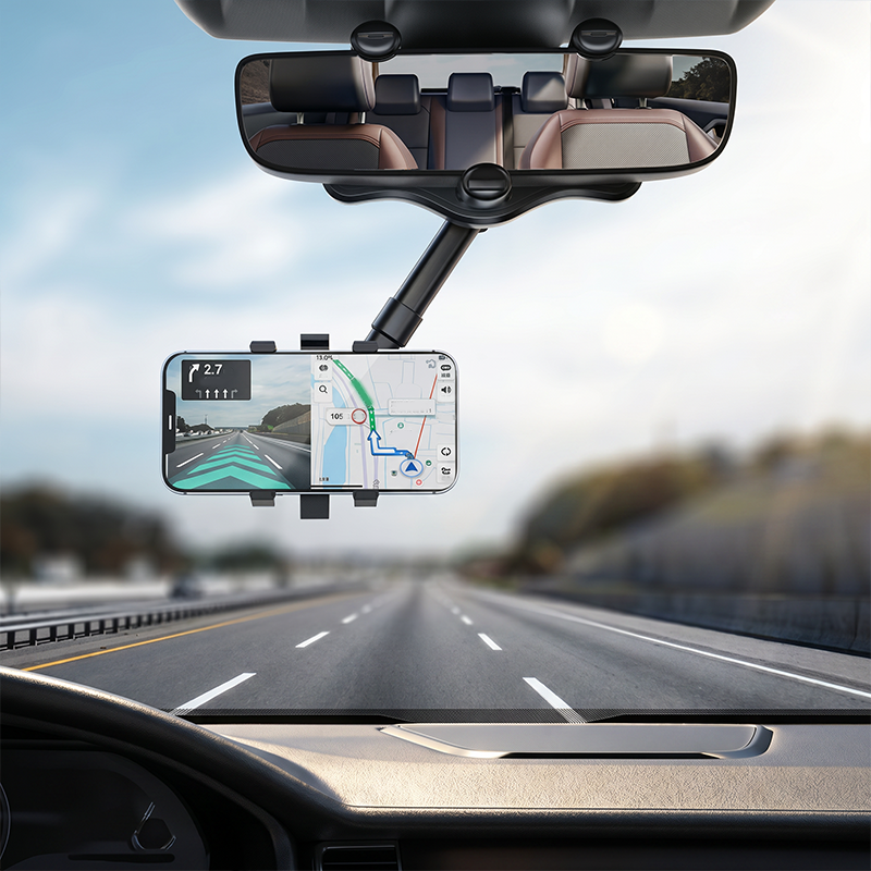 Universal rearview mirror phone holder