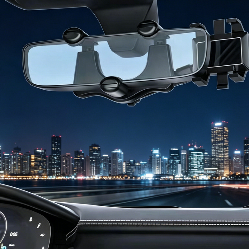 Universal rearview mirror phone holder